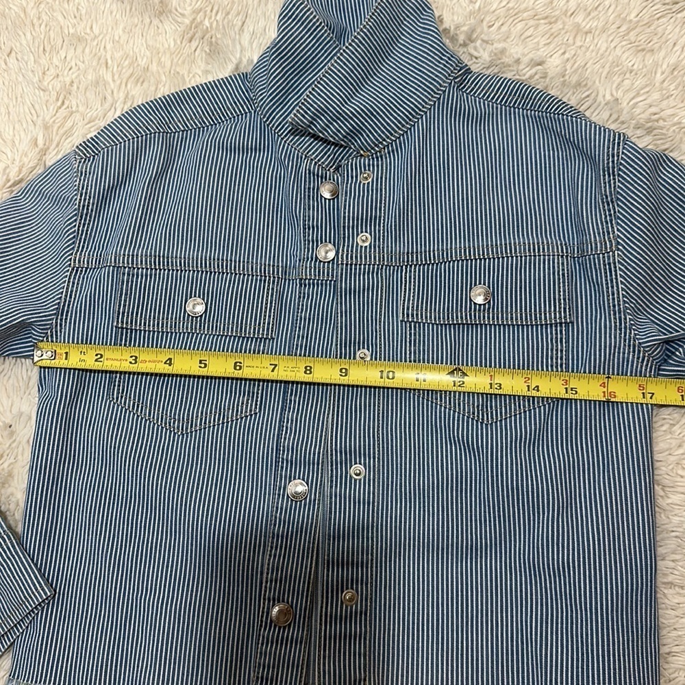 Free Assembly Girls Cut-Off Striped Denim Jacket, size L(10-12) - Picture 4 of 9